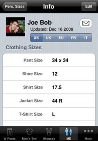 Clothes Size App skärmdump #4