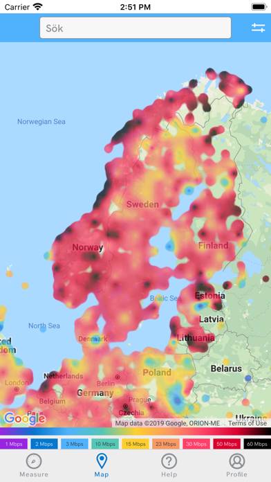 Bredbandskollen App skärmdump