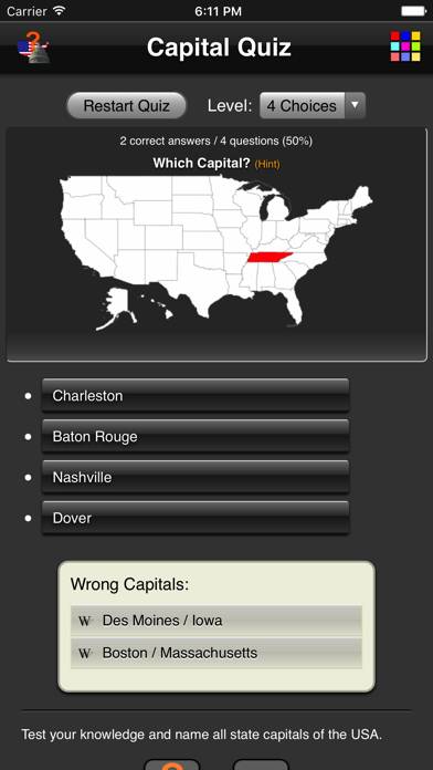 Capital Quiz Captura de pantalla de la aplicación #1
