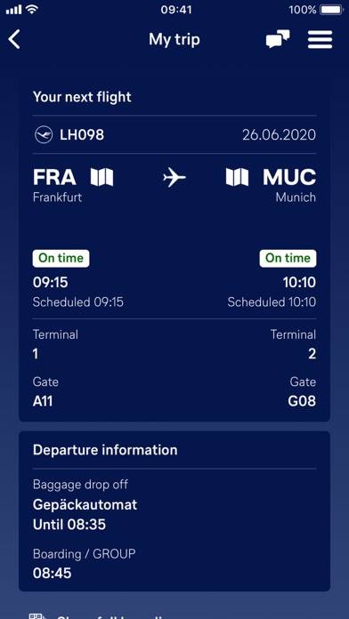 Lufthansa Schermata dell'app #3
