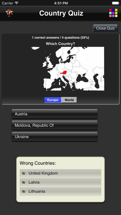 Country Quiz Schermata dell'app #2