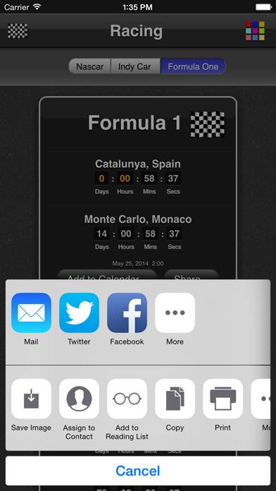 Racing App-Screenshot