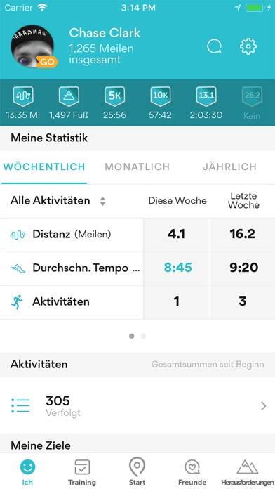 ASICS RunkeeperRun Tracker Schermata dell'app #3