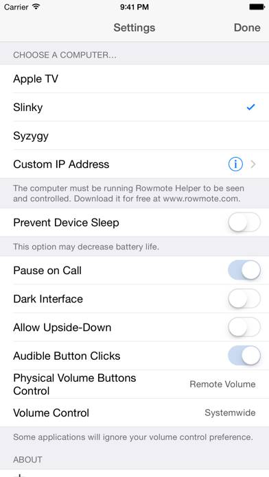 Rowmote: Remote Control for Mac Captura de pantalla de la aplicación #5