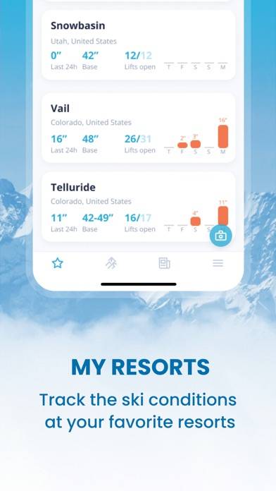 OnTheSnow Ski & Snow Report Captura de pantalla de la aplicación #2