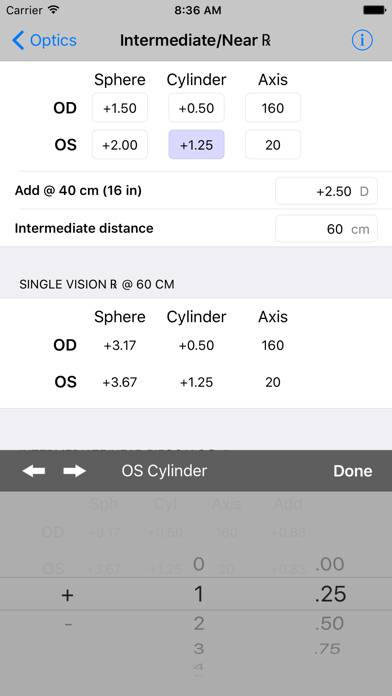 Optics Clinical Calculator Captura de pantalla de la aplicación #4