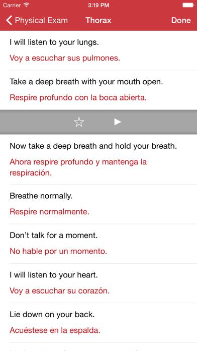 Medical Spanish: Healthcare Phrasebook with Audio App screenshot #3
