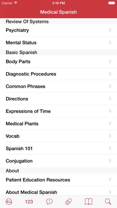 Medical Spanish: Healthcare Phrasebook with Audio Captura de pantalla de la aplicación #4