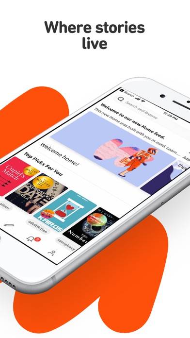 Wattpad Schermata dell'app