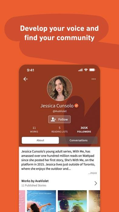 Wattpad Schermata dell'app