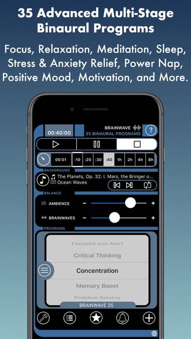 BrainWave: 37 Binaural Series™ App skärmdump #1