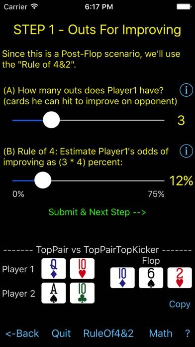 Poker Odds Teacher Captura de pantalla de la aplicación #2