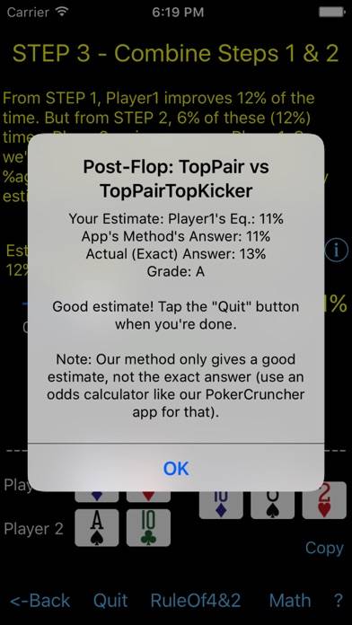 Poker Odds Teacher Capture d'écran de l'application #4