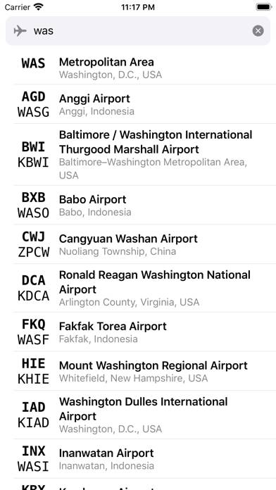 Airport Codes Capture d'écran de l'application #2