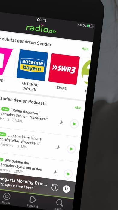 Radio.de App-Screenshot