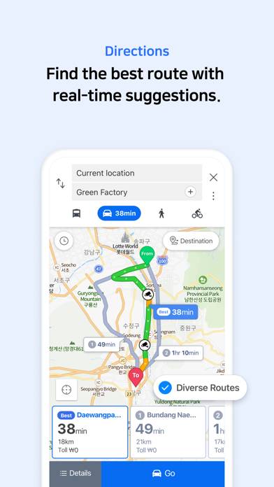 NAVER Map, Navigation Schermata dell'app #5