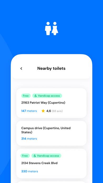 Trova un bagno pubblico Schermata dell'app