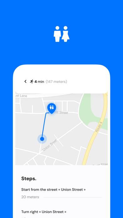 Trova un bagno pubblico Schermata dell'app