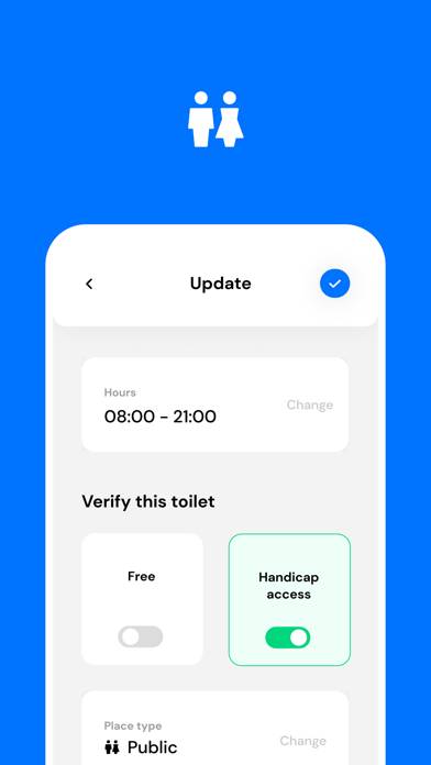 Trova un bagno pubblico Schermata dell'app