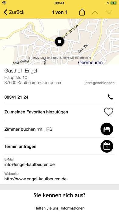 Gelbe Seiten App-Screenshot