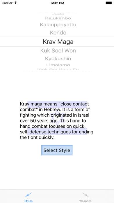 Martial Arts App screenshot