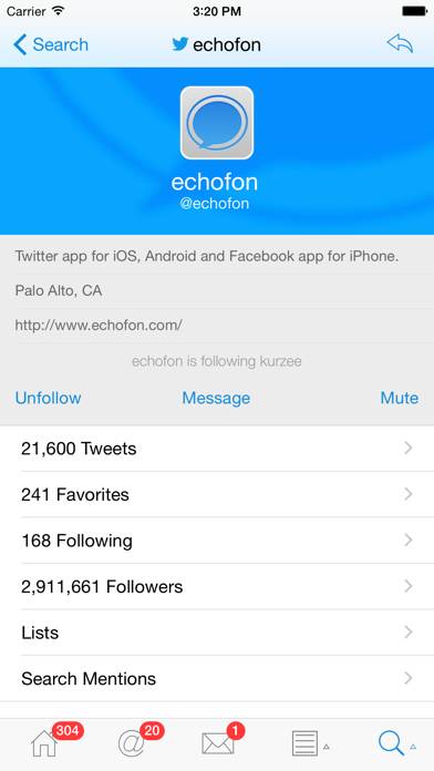 Echofon Pro for Twitter Captura de pantalla de la aplicación #4