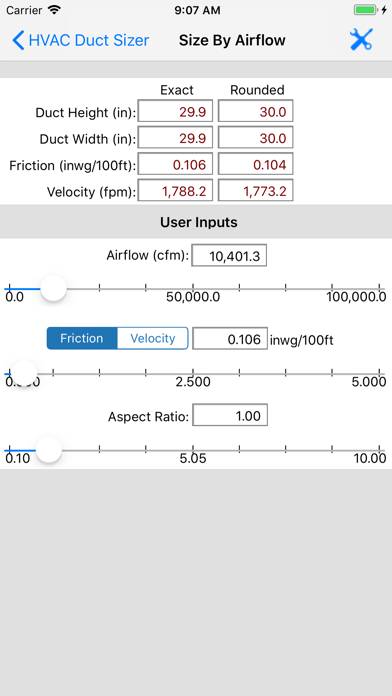 HVAC Duct Sizer Captura de pantalla de la aplicación #6