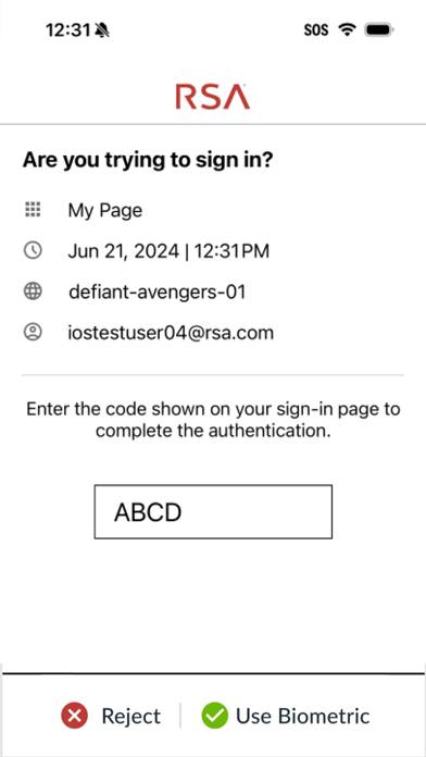 RSA Authenticator (SecurID) App-Screenshot #4