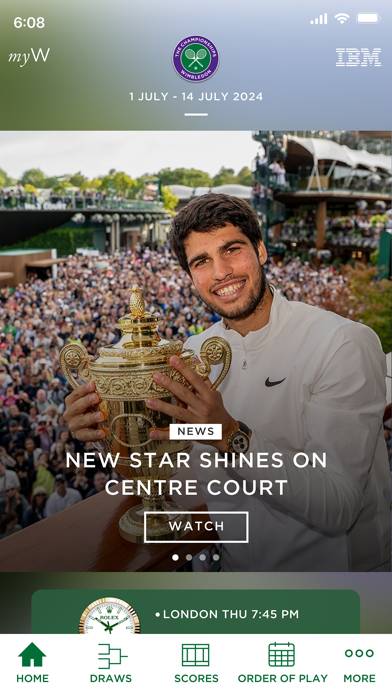 Wimbledon 2024 Schermata dell'app #1