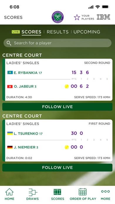 Wimbledon 2024 App-Screenshot #2