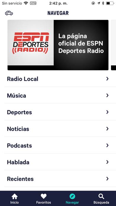 TuneIn Radio: Music & Sports App skärmdump #1