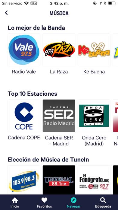 TuneIn Radio: Music & Sports Captura de pantalla de la aplicación #2