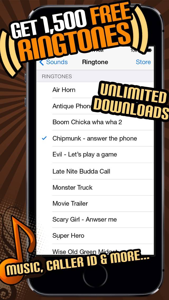 1500 Ringtones Unlimited Captura de pantalla de la aplicación #1