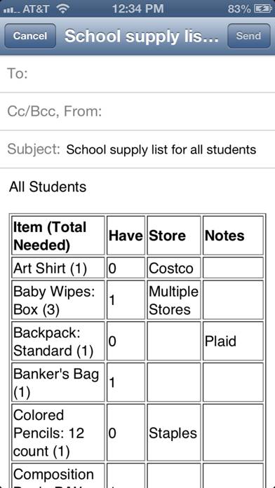 School Supply List Capture d'écran de l'application #4