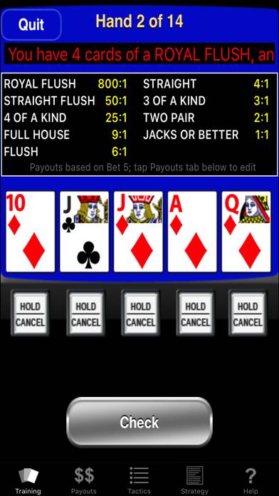 Video Poker Trainer Uygulama ekran görüntüsü #1