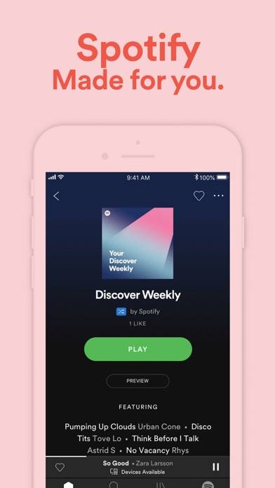 Spotify Schermata dell'app #1