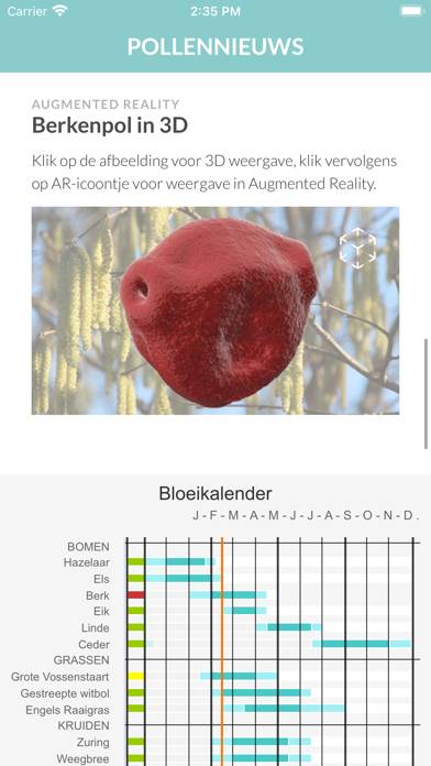 Pollennieuws App-Screenshot