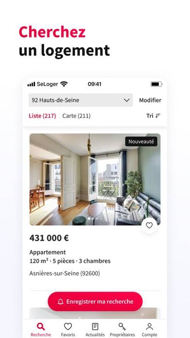 SeLoger annonces immobilières capture d'écran