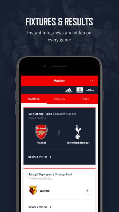 Arsenal Official App App skärmdump #2