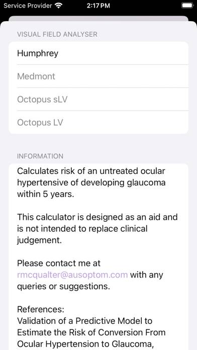 Glaucoma Calc Schermata dell'app