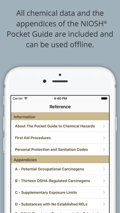 Chemical Hazards Pocket Guide App screenshot #3