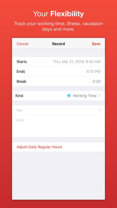 WorkTimes Captura de pantalla de la aplicación #3