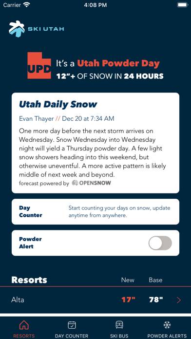 Ski Utah Snow Report App screenshot #1