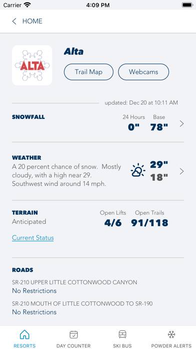 Ski Utah Snow Report App screenshot #3