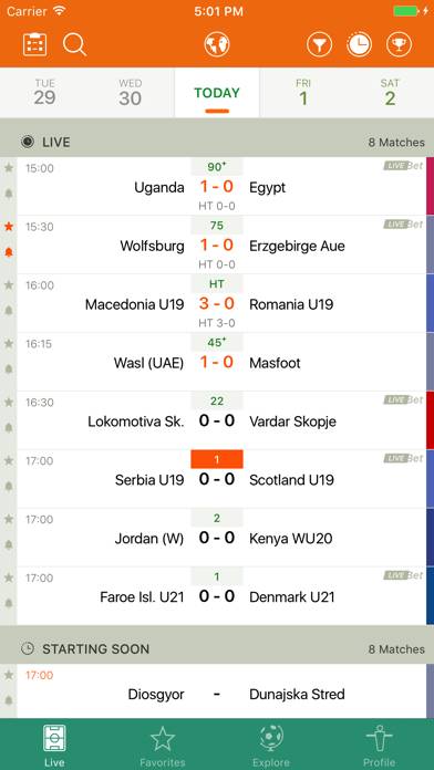 Futbol24 soccer livescore app screenshot