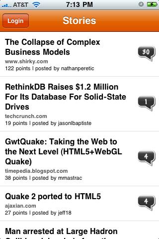 Hacker News screenshot