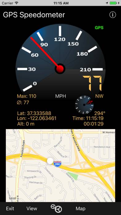 GPS-Speedometer App screenshot #2