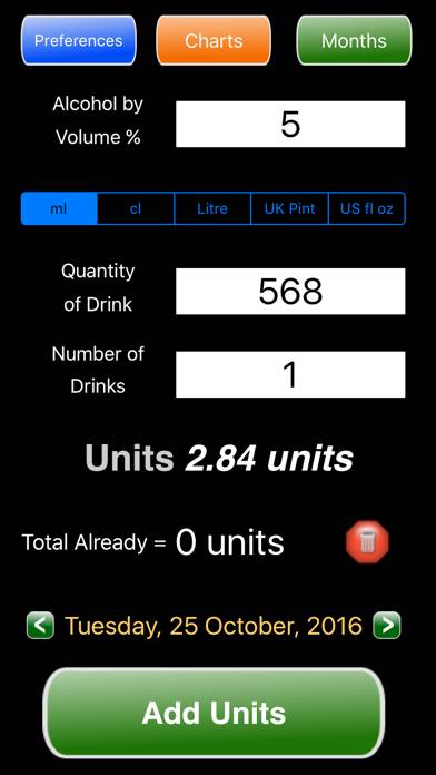 Alcohol Units Calculator App screenshot #1