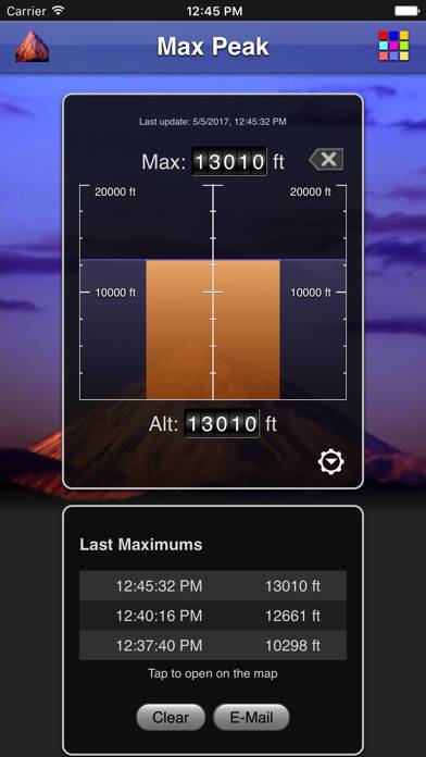 Max Peak App-Screenshot