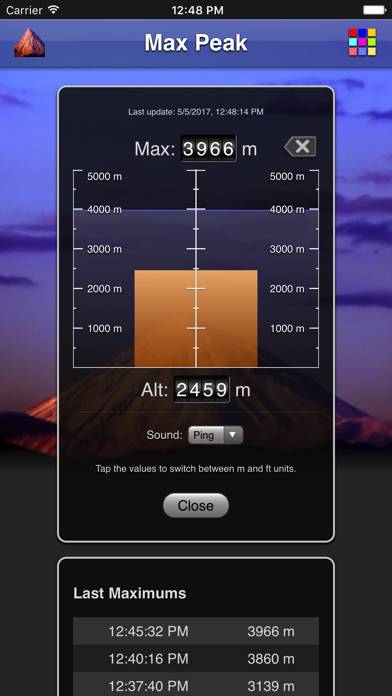 Max Peak App-Screenshot